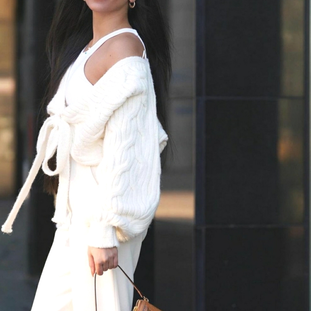 NWT ZARA | Bloggers Fave Cable Knit Sweater Jacket - Picture 10 of 16
